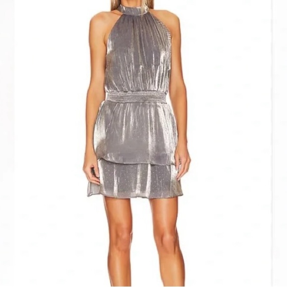 1. State Metallic Silver Elegant Dress